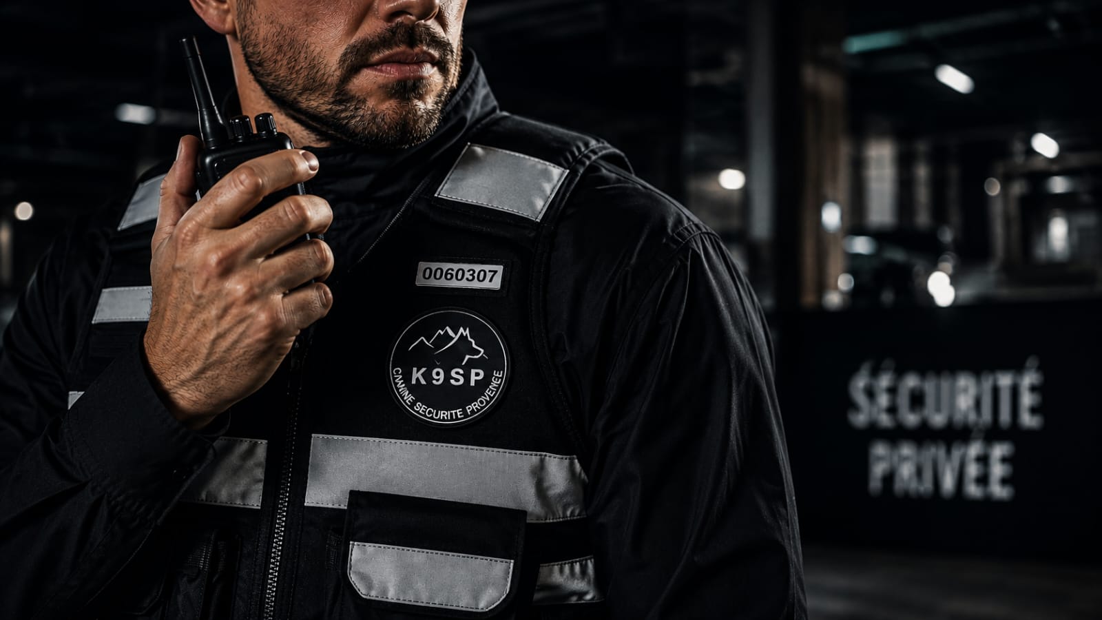 Agent K9SP Canine Sécurité Provence en intervention